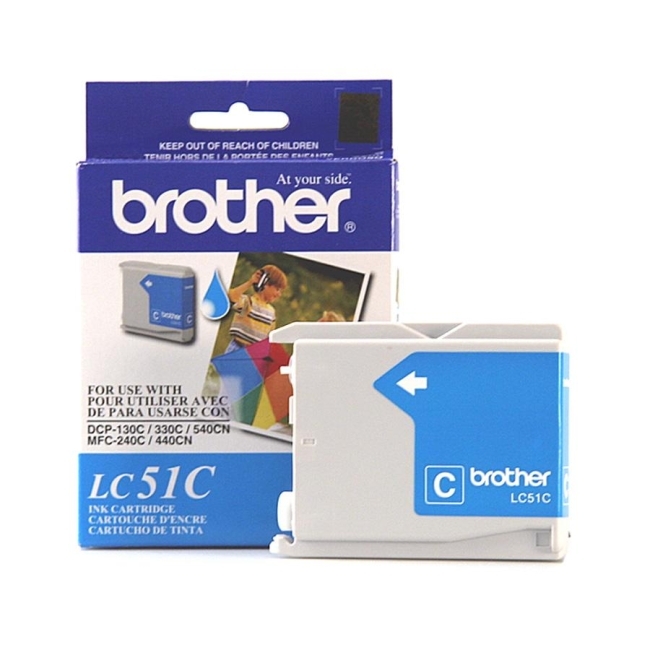 Brother Industries, Ltd LC51C Brother Cyan Inkjet Cartridge For MFC-240C Multi-Function Printer