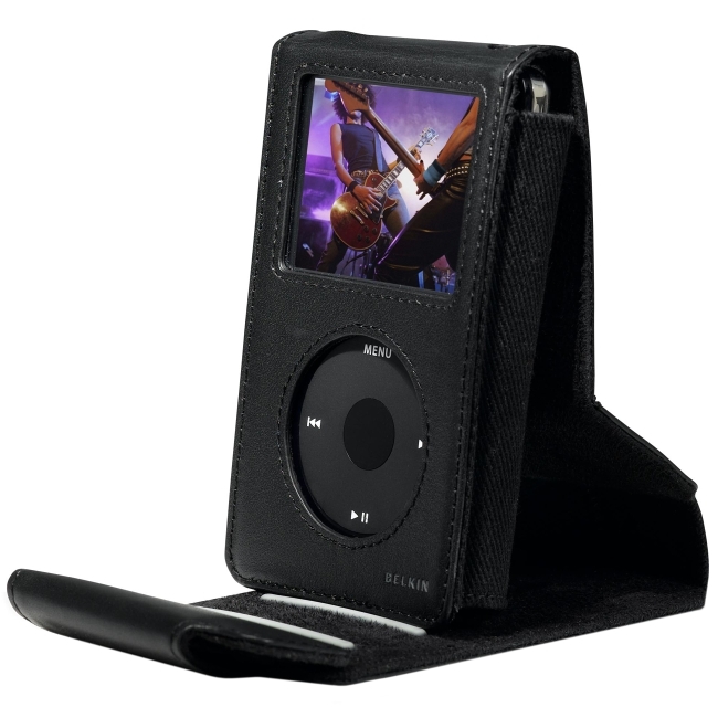 Belkin International, Inc F8Z112-BLK Belkin Kickstand Case for iPod Video