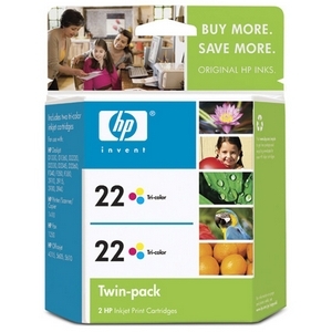 Hewlett-Packard CC580FN#140 HP 22 Twinpack Tri-color Ink Cartridge