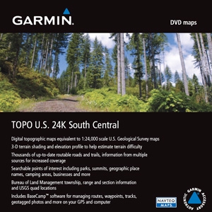 Garmin, Ltd 010-11317-00 Garmin TOPO U.S. 24K South Central Digital Map