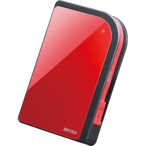 Buffalo Technology (USA), Inc HD-PXT320U2/R Buffalo MiniStation Metro 320 GB External Hard Drive - Ruby Red