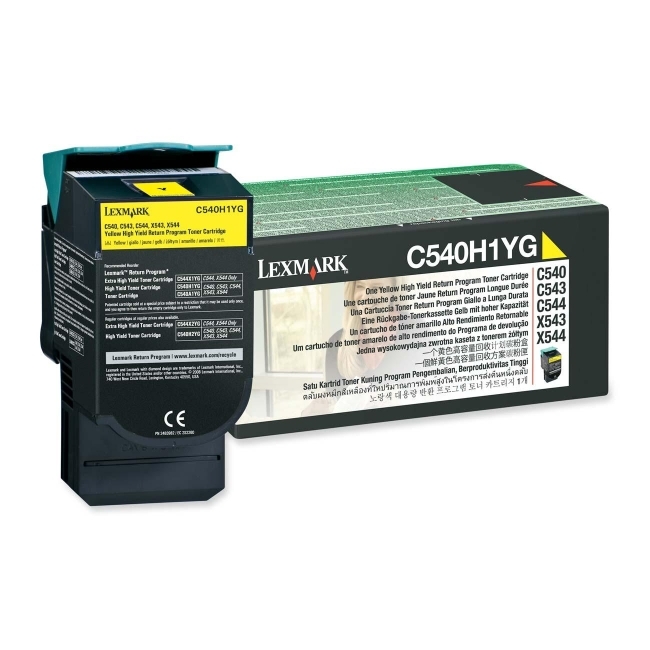 Lexmark International, Inc C540H1YG Lexmark Return High Capacity Yellow Toner Cartridge