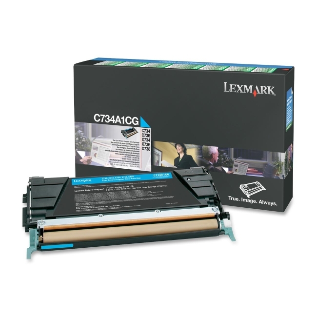 Lexmark International, Inc C734A1CG Lexmark Cyan Return Program Toner Cartridge